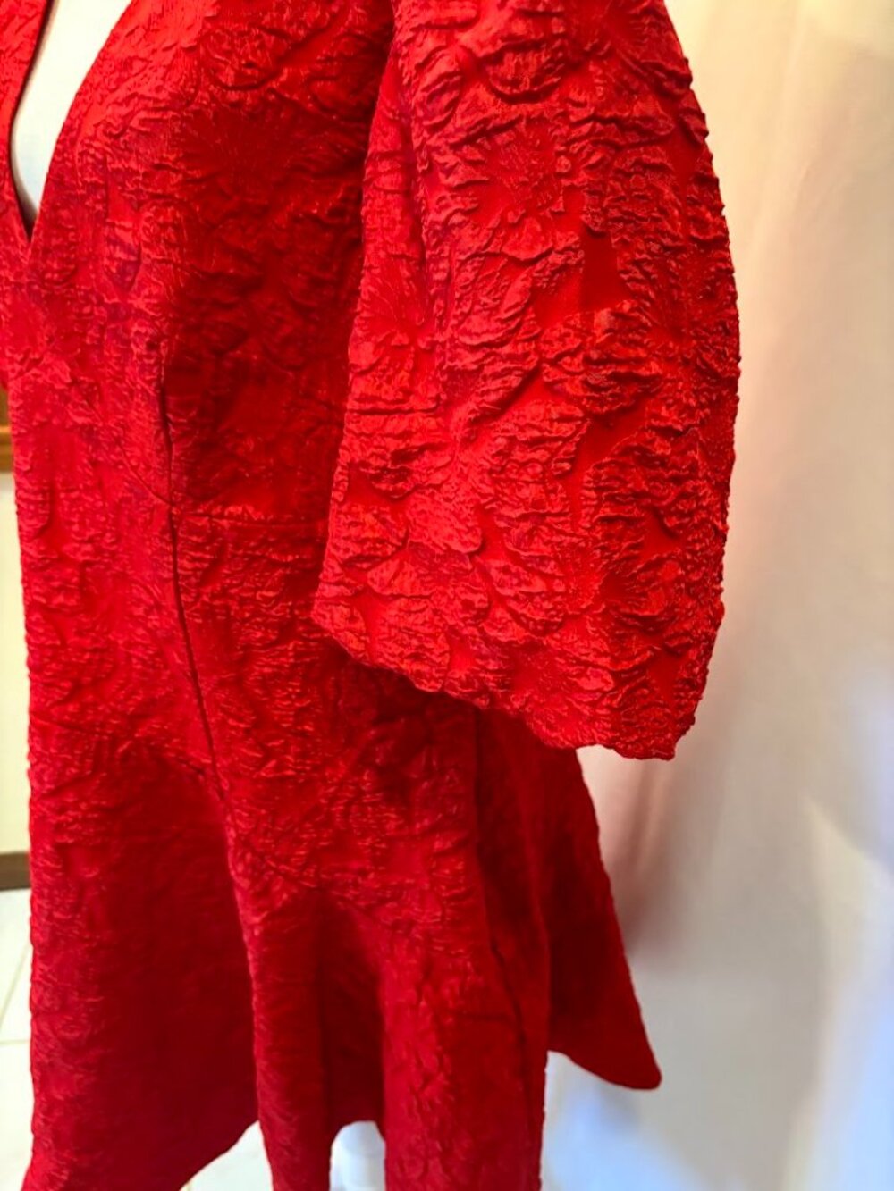 NWOT H&M Red Puff-Sleeved Dress - Size Large - Picture 12 of 16